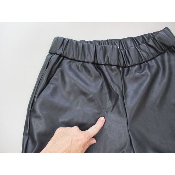 A New Day Faux Leather Pants Womens Small 28x27 Vegan Stretch High Waist Baggy - Picture 7 of 12